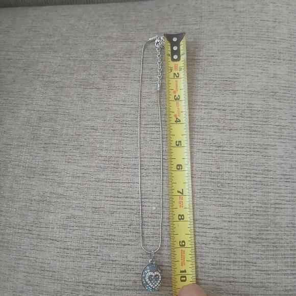 Brighton Surrender Crysyal Necklace Reversible Blue Locket Messages With Case - Picture 9 of 9